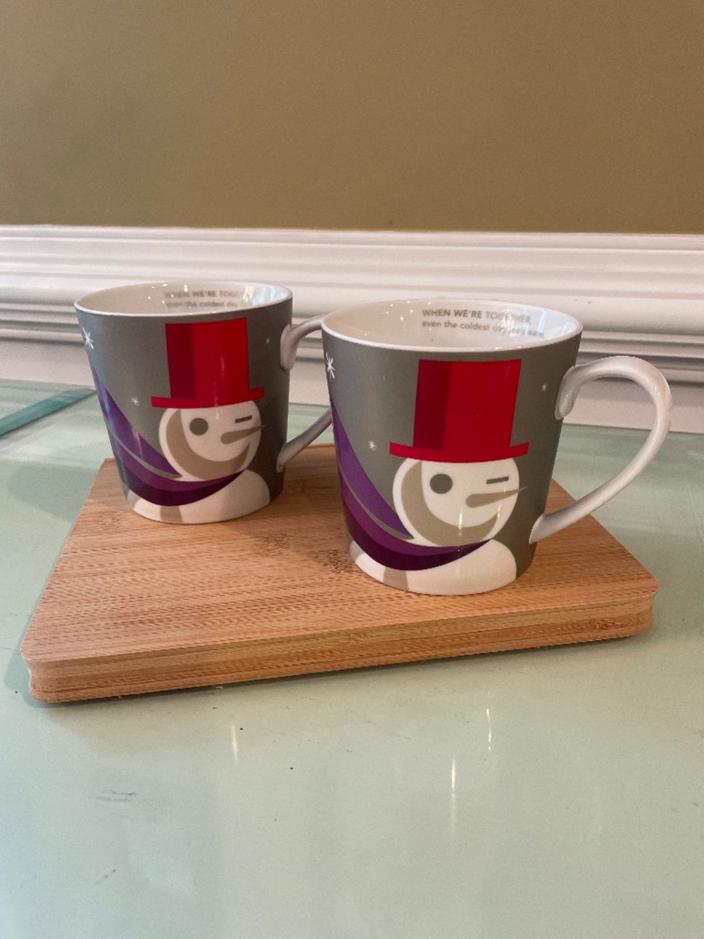 Starbucks Holiday winking snowman mug
